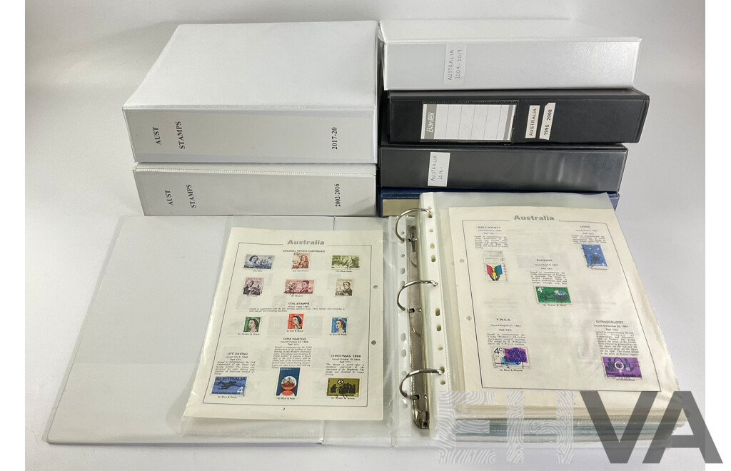 Seven Albums of Australian Stamps, Seven Seas, Examples Spanning 1966 to 2022