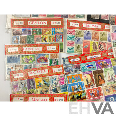 Collection of International Stamps Including Israel, USA, World Space Stamps, Thailand, Nepal, Ceylon and More