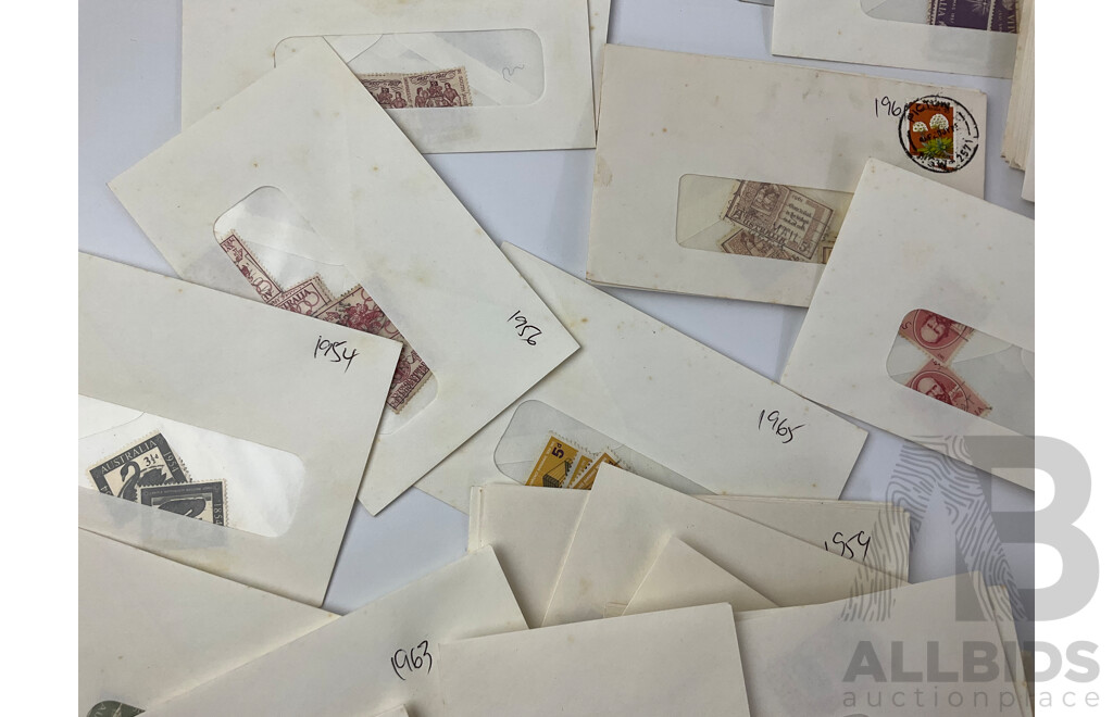 Large Collection of Australian Predecicmal and Decimal Cancelled Stamps, Examples From 1930's to 1990's Including Government Railways, Orange Kangaroo, Queensland, KGVI, QE2 and More