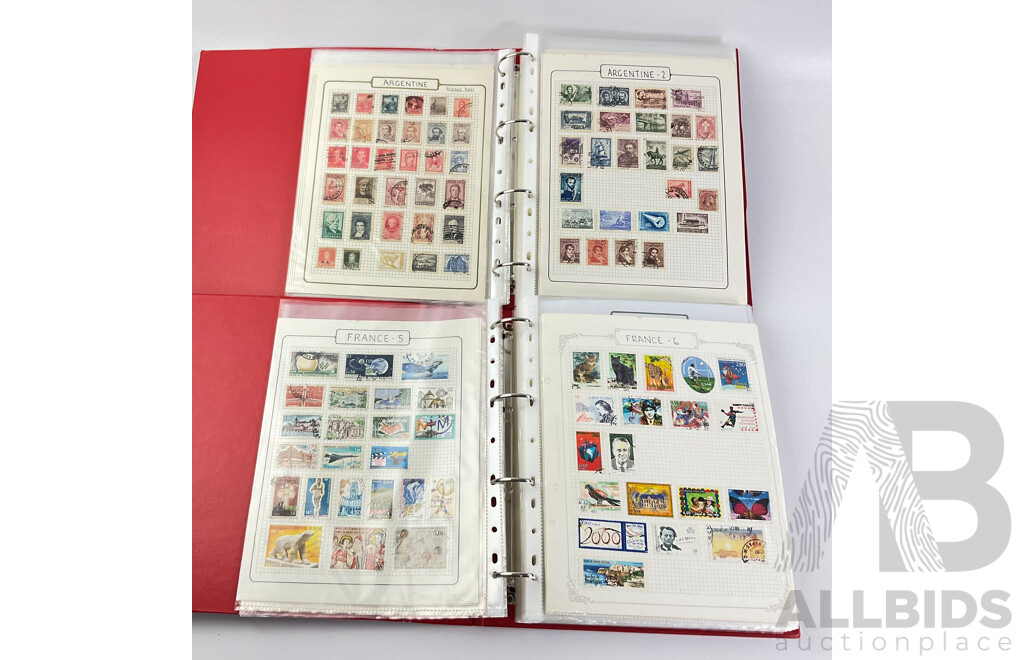 Two Albums of Vintage International Stamps, Countries Alphabetically 'A' to 'N' Including Afghanistan, Argentina, Austria, Bahrain, Burma, Canada, Christmas Island, Denmark, Eire, France, Holland, India, Italy, Mexico and More