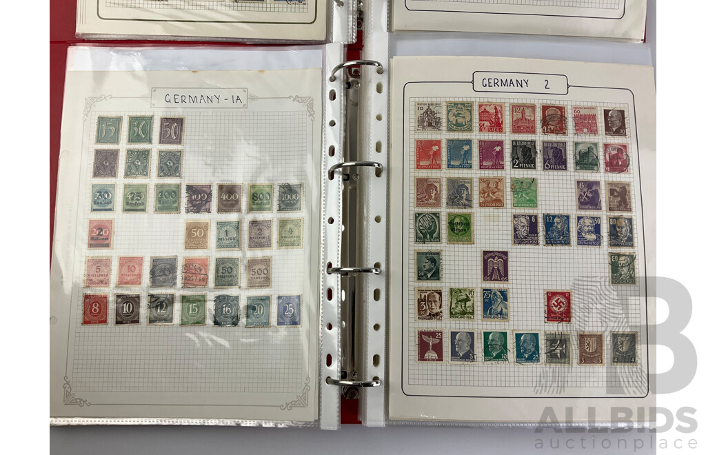 Two Albums of Vintage International Stamps, Countries Alphabetically 'A' to 'N' Including Afghanistan, Argentina, Austria, Bahrain, Burma, Canada, Christmas Island, Denmark, Eire, France, Holland, India, Italy, Mexico and More