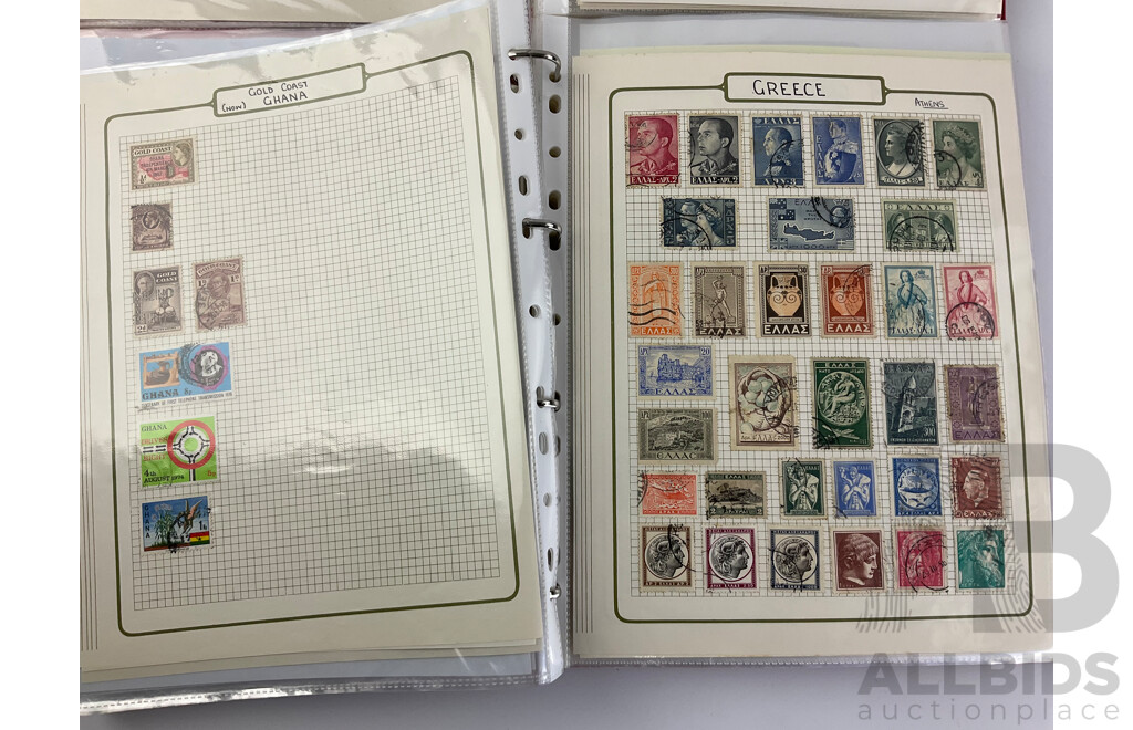 Two Albums of Vintage International Stamps, Countries Alphabetically 'A' to 'N' Including Afghanistan, Argentina, Austria, Bahrain, Burma, Canada, Christmas Island, Denmark, Eire, France, Holland, India, Italy, Mexico and More