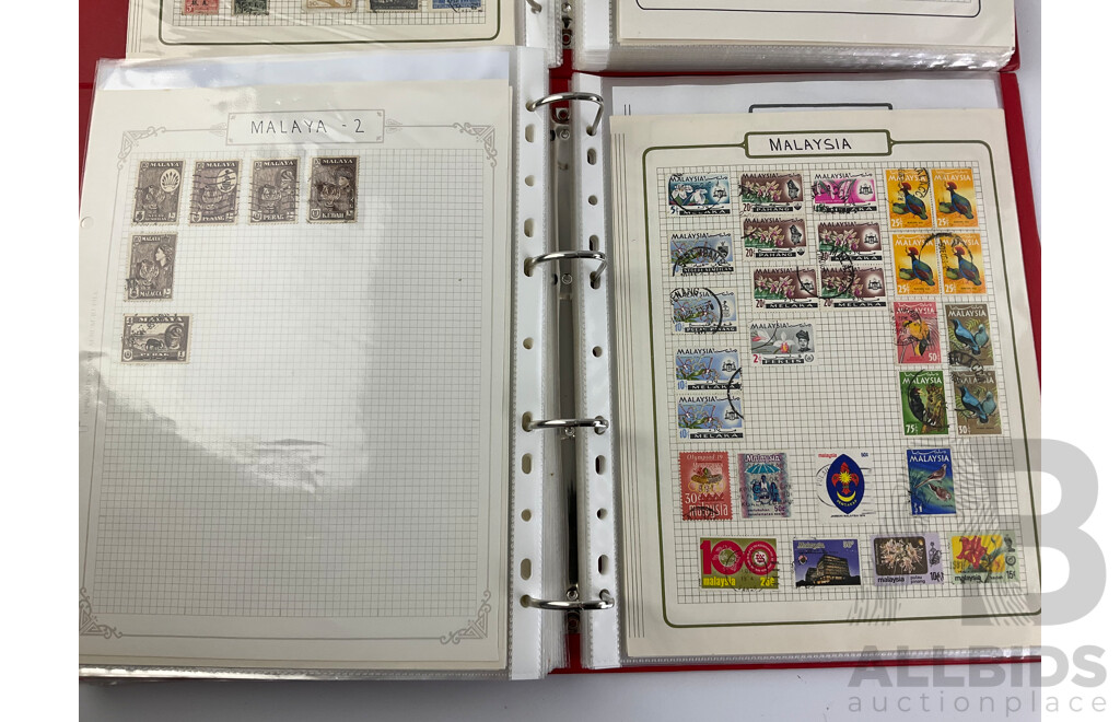 Two Albums of Vintage International Stamps, Countries Alphabetically 'A' to 'N' Including Afghanistan, Argentina, Austria, Bahrain, Burma, Canada, Christmas Island, Denmark, Eire, France, Holland, India, Italy, Mexico and More