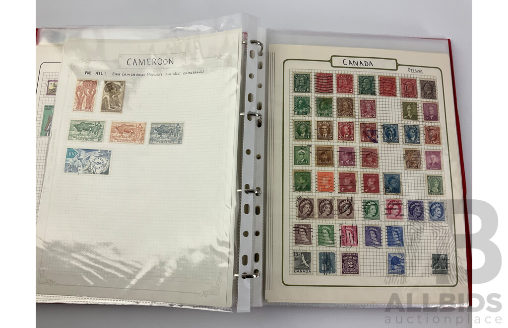 Two Albums of Vintage International Stamps, Countries Alphabetically 'A' to 'N' Including Afghanistan, Argentina, Austria, Bahrain, Burma, Canada, Christmas Island, Denmark, Eire, France, Holland, India, Italy, Mexico and More