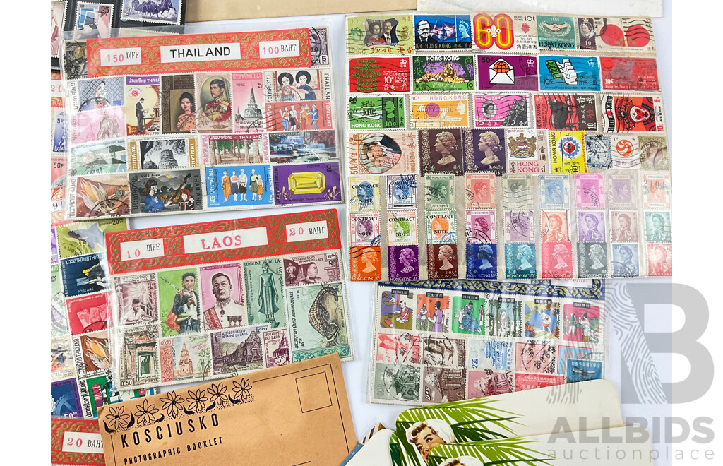 Collection of International Stamps Including Israel, USA, World Space Stamps, Thailand, Nepal, Ceylon and More