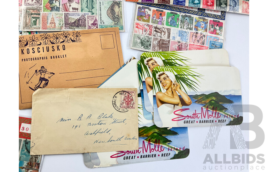 Collection of International Stamps Including Israel, USA, World Space Stamps, Thailand, Nepal, Ceylon and More