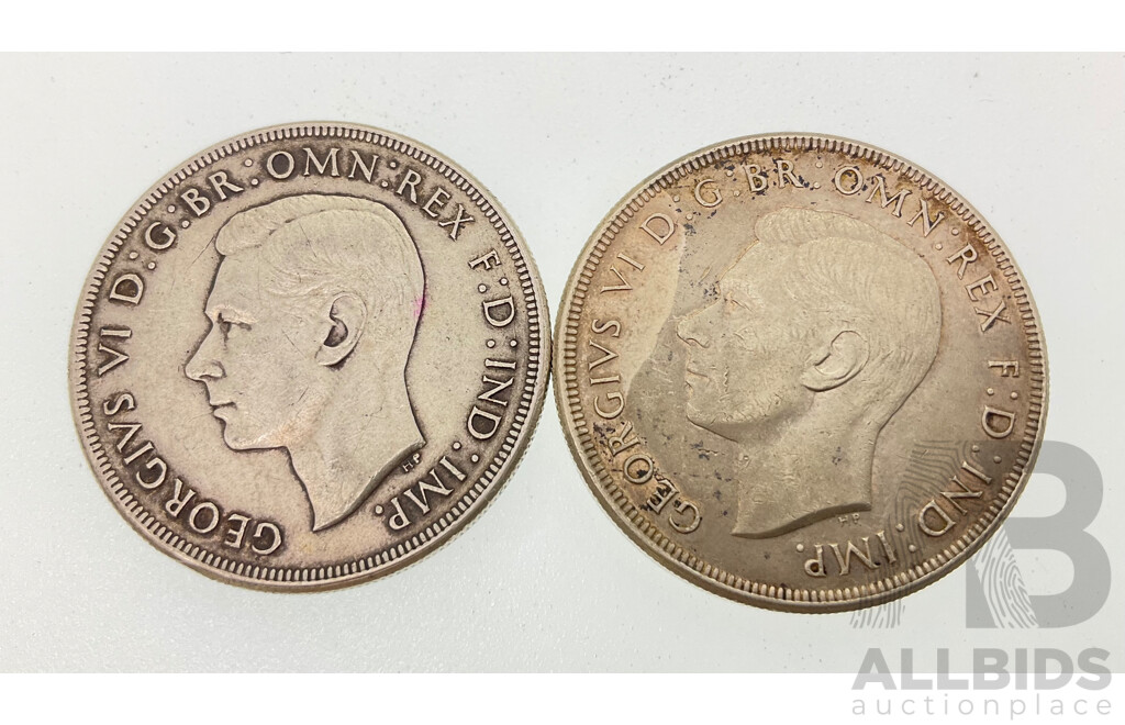 Two Australian 1937 Silver Crowns .925