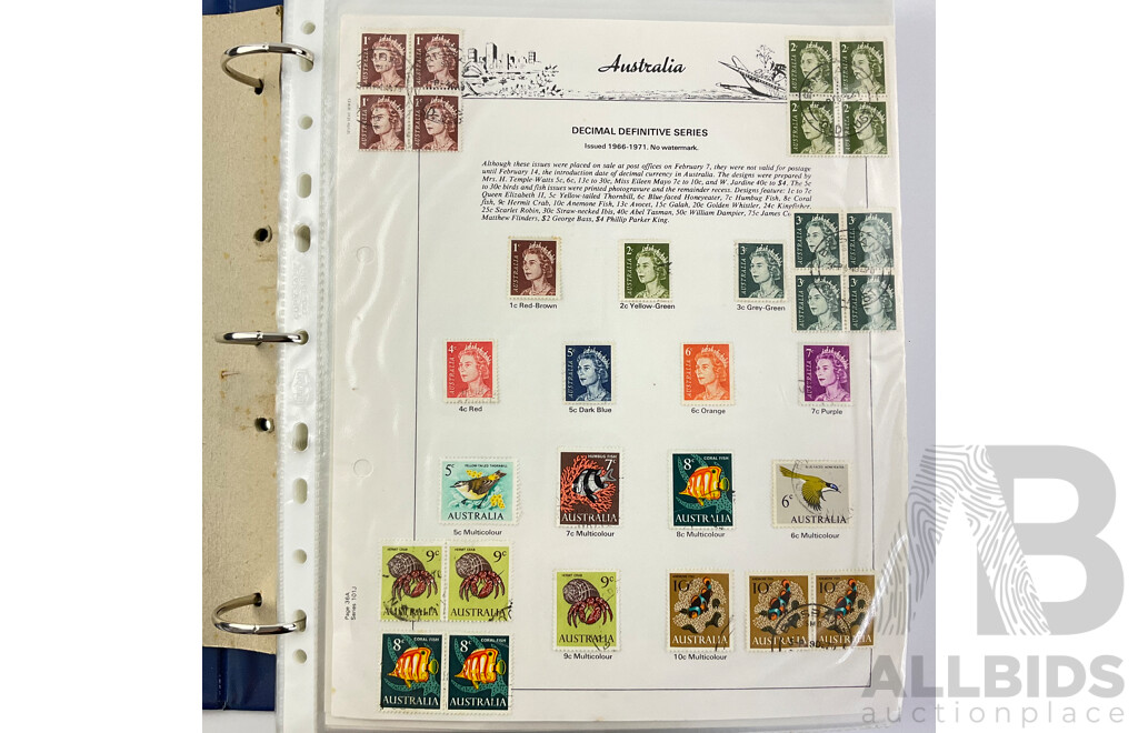 Australian Seven Seas Album of Cancelled Stamps, 1966 to 1994