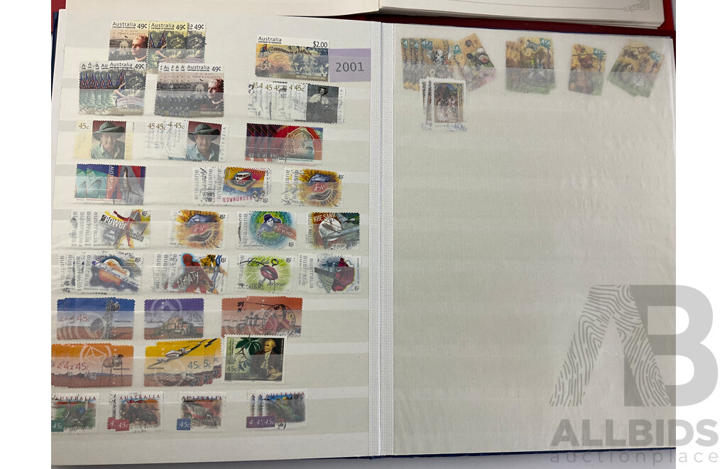 Albums of International Cancelled Stamps Including Australian Examples From 1976 to 2002, Italy USA, Indonesia, Empty Albums, Victory Stamp Album