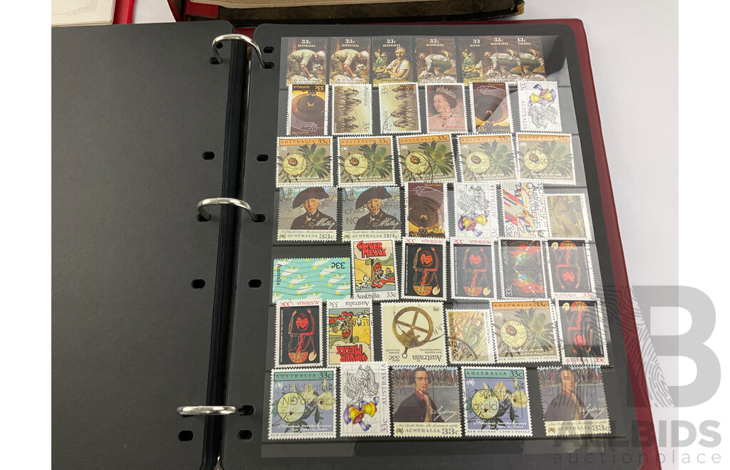 Albums of International Cancelled Stamps Including Australian Examples From 1976 to 2002, Italy USA, Indonesia, Empty Albums, Victory Stamp Album