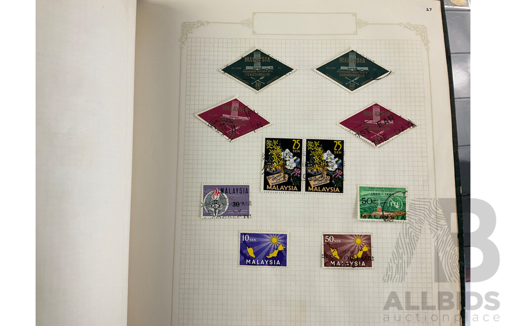 Albums of International Cancelled Stamps Including Australian Examples From 1976 to 2002, Italy USA, Indonesia, Empty Albums, Victory Stamp Album