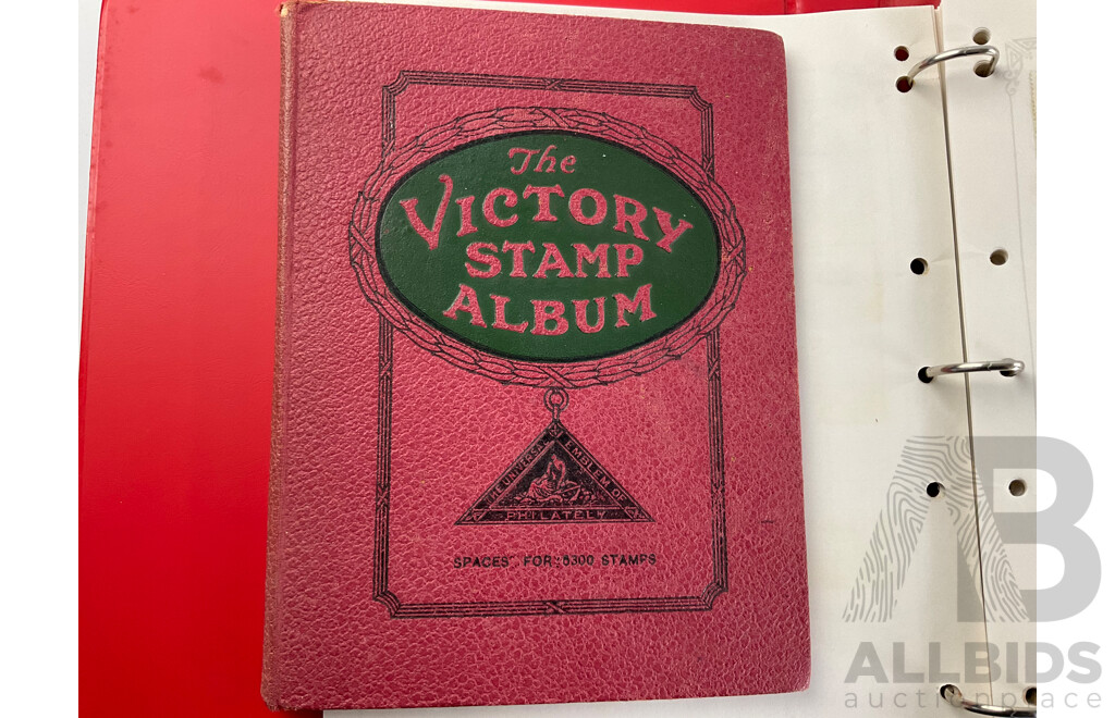 Albums of International Cancelled Stamps Including Australian Examples From 1976 to 2002, Italy USA, Indonesia, Empty Albums, Victory Stamp Album