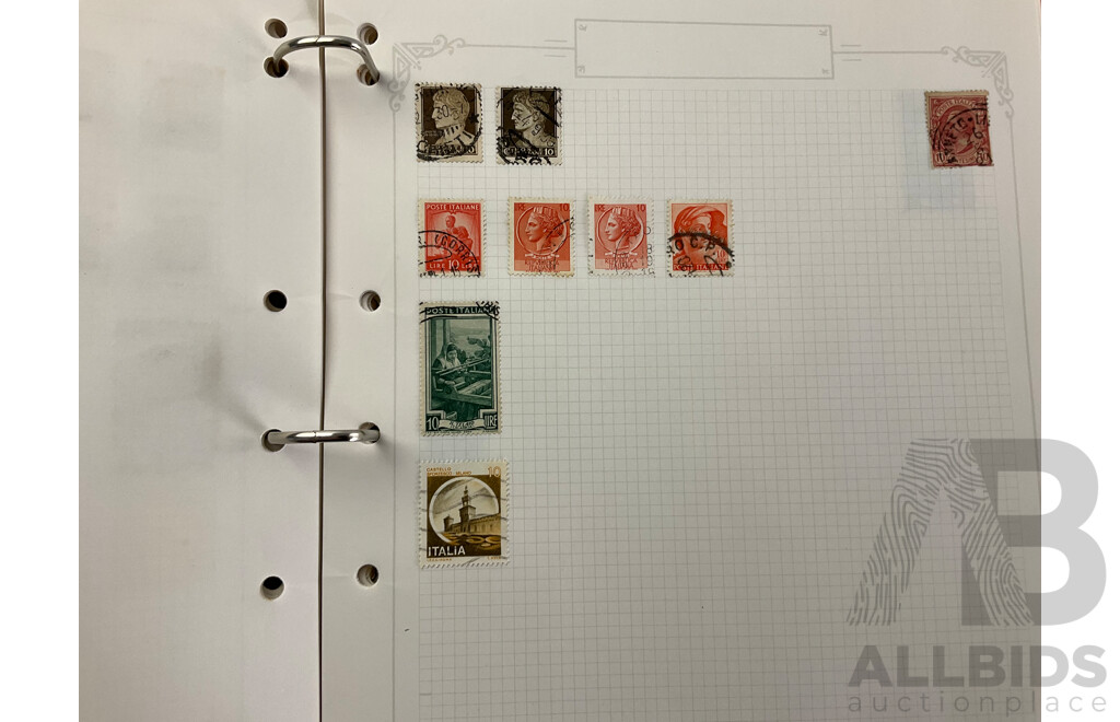 Albums of International Cancelled Stamps Including Australian Examples From 1976 to 2002, Italy USA, Indonesia, Empty Albums, Victory Stamp Album