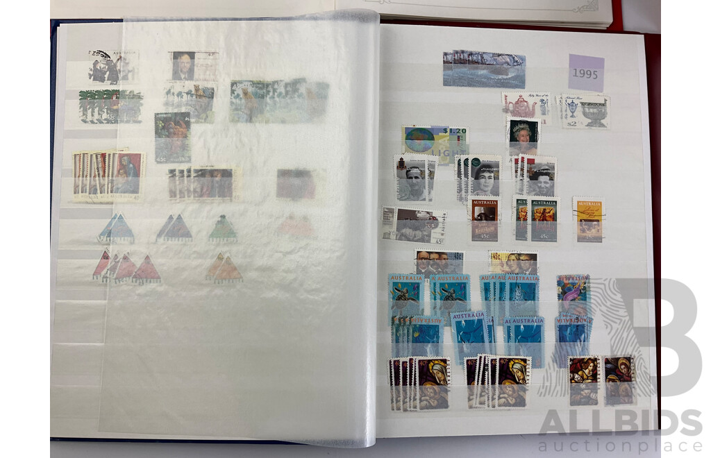 Albums of International Cancelled Stamps Including Australian Examples From 1976 to 2002, Italy USA, Indonesia, Empty Albums, Victory Stamp Album