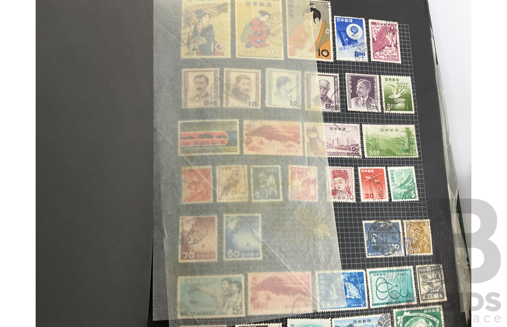 Four Albums of Vintage International Stamps Including USSR, Germany, USA, Poland, Helvetica, Spain, Japan and More