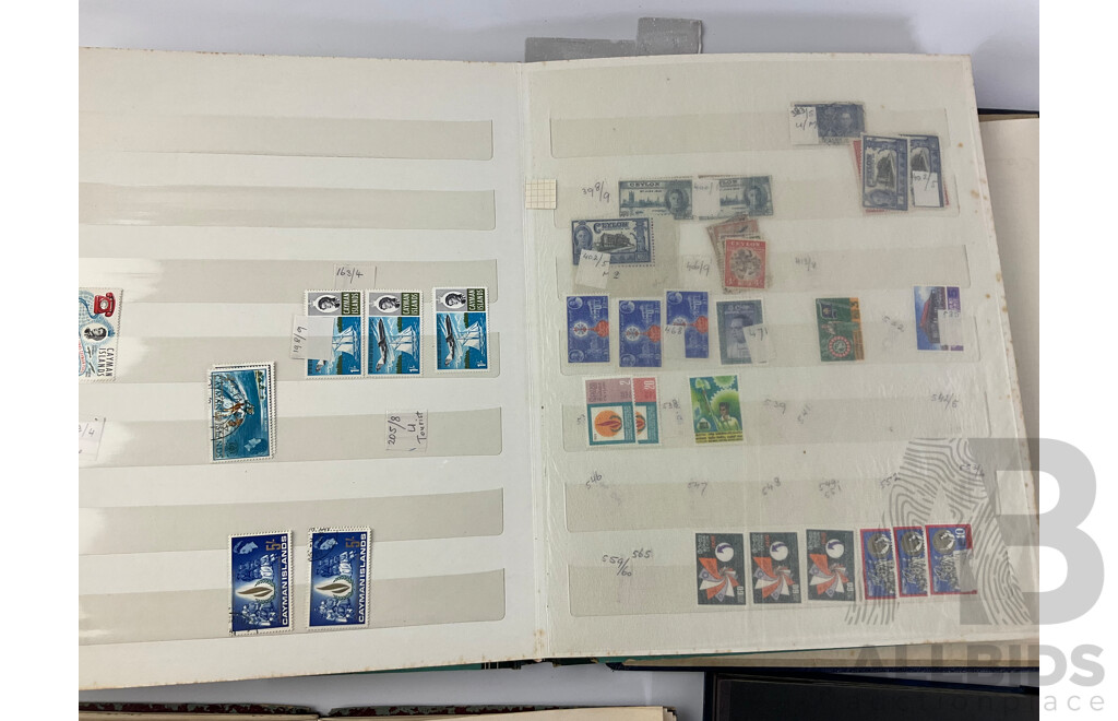 Four Albums of Antique and Vintage Stamps Including Fiji/Samoa Predecimal, USA, UK, Australia, Sierra Leone, Brunei, Suid Afrika/Basutoland Over Prints and More