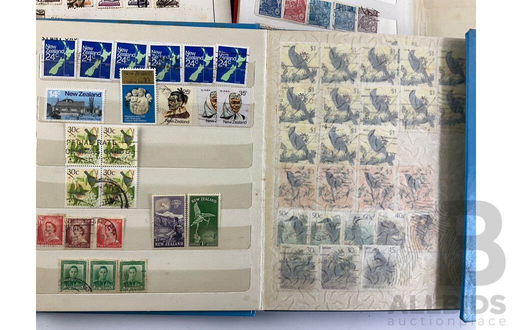 Six Albums of Antique and Vintage Stamps Including Germany, Turkiye, Italy, USSR, Austria, India, India, Egypt, Brazil and More