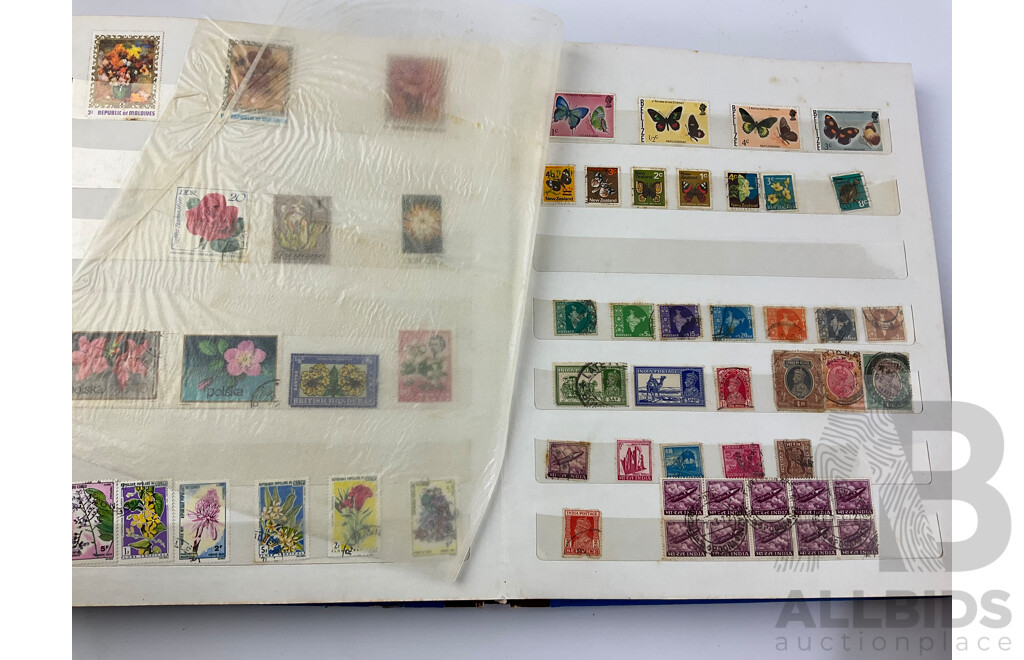 Six Albums of Antique and Vintage Stamps Including Germany, Turkiye, Italy, USSR, Austria, India, India, Egypt, Brazil and More