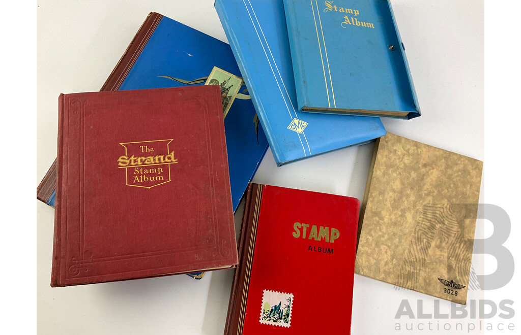 Six Albums of Antique and Vintage Stamps Including Germany, Turkiye, Italy, USSR, Austria, India, India, Egypt, Brazil and More