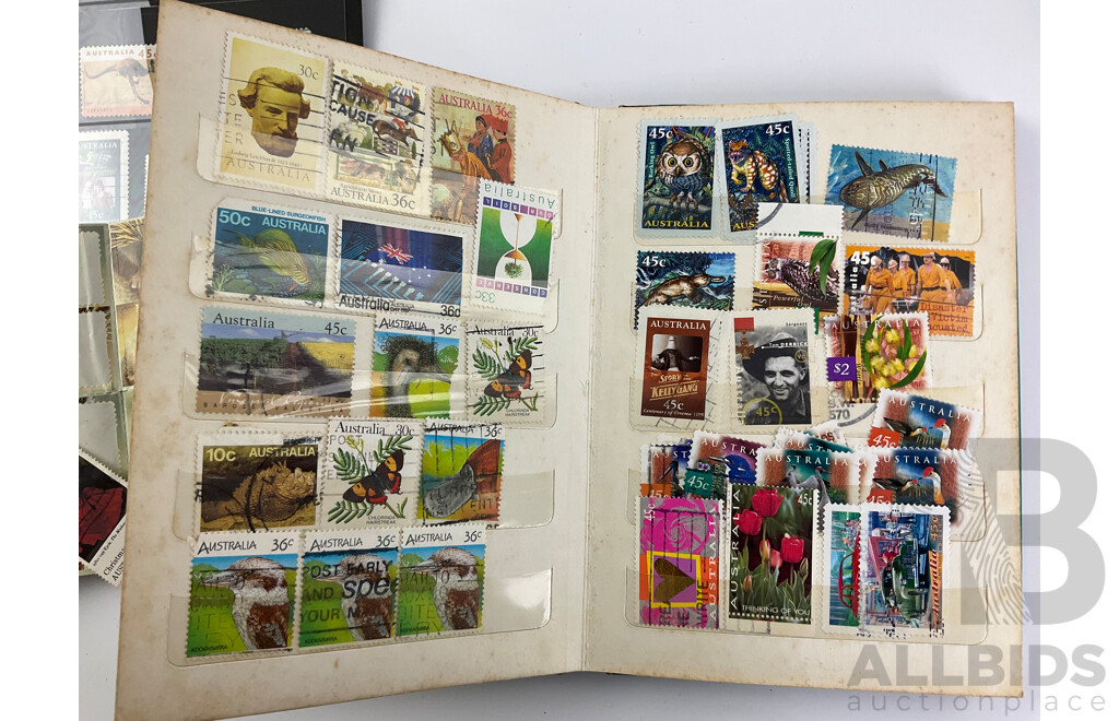 Four Albums of Australian Cancelled Stamps, Examples From 1960's to 1990's