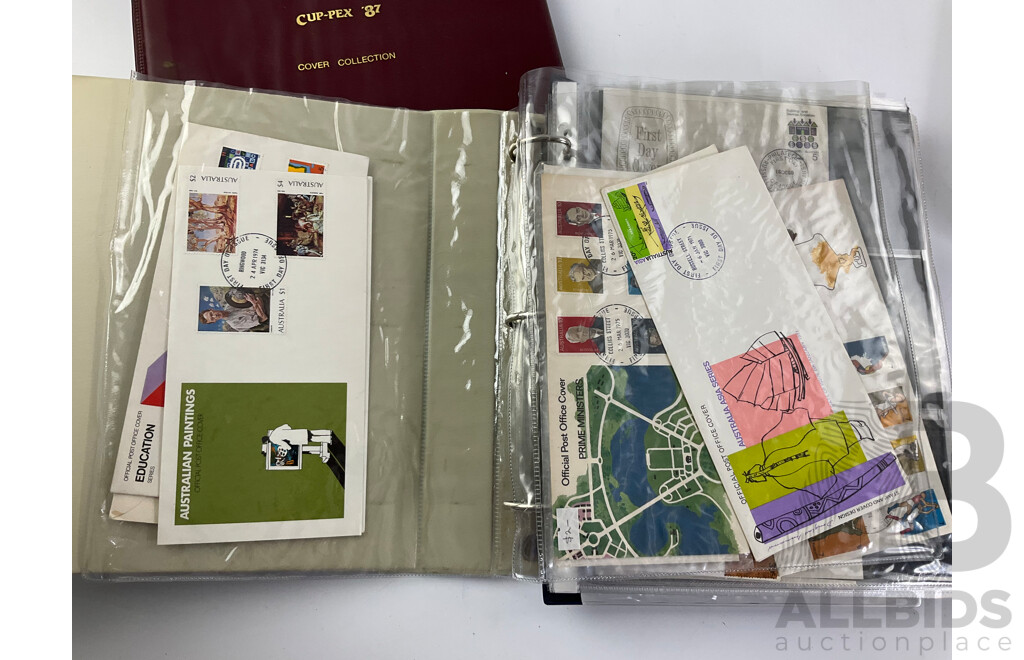 Australian  First Day Covers Including Formula One 1989/90 with Official Folder, Perth Cup-Pex 1987, Album Examples Spanning 1969 to 1974, Some New Zealand