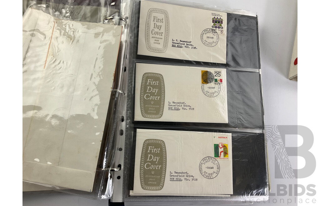 Australian  First Day Covers Including Formula One 1989/90 with Official Folder, Perth Cup-Pex 1987, Album Examples Spanning 1969 to 1974, Some New Zealand