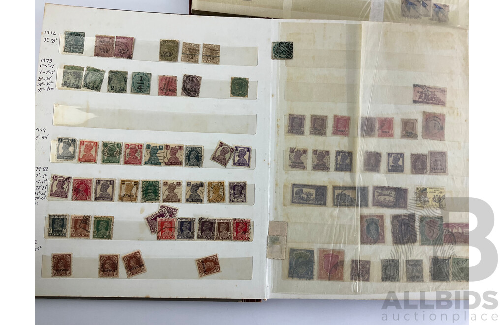 Three Albums of International Antique/Vintage Stamps Including India/Pakistan Over Prints, France, Sierra Leone, Netherlands, South Africa, Australian Predecimal and More
