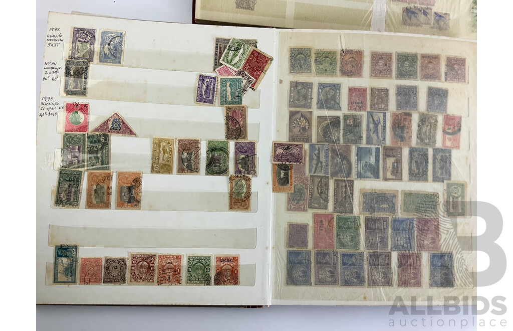 Three Albums of International Antique/Vintage Stamps Including India/Pakistan Over Prints, France, Sierra Leone, Netherlands, South Africa, Australian Predecimal and More