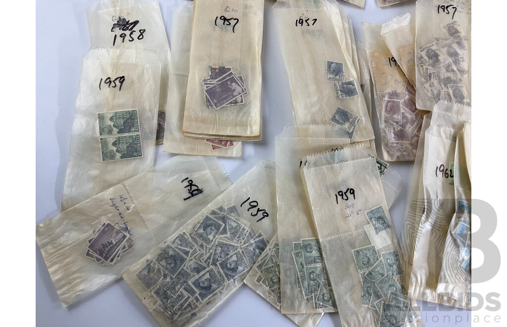 Collection of Australian Mint and Cancelled Predecimal Stamps, Examples Spanning 1930's to 1960's