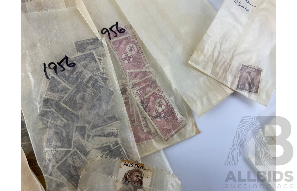 Collection of Australian Mint and Cancelled Predecimal Stamps, Examples Spanning 1930's to 1960's