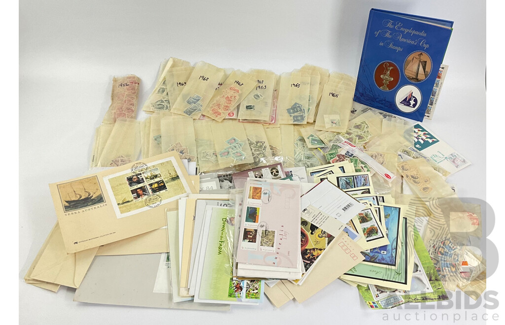 Good Collection of Australian First Day Covers, Mint and Cancelled Stamps Examples Spanning 1934 to 2000s, Many Multiples with WWF Mint Stamps and Blocks, America's Cup Stamp Book