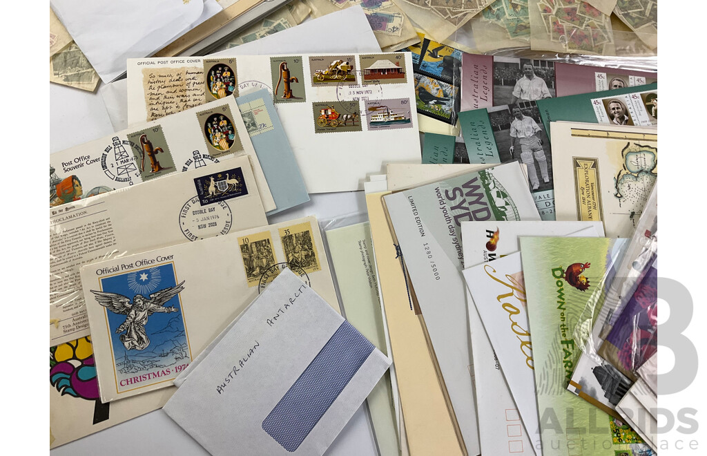 Good Collection of Australian First Day Covers, Mint and Cancelled Stamps Examples Spanning 1934 to 2000s, Many Multiples with WWF Mint Stamps and Blocks, America's Cup Stamp Book