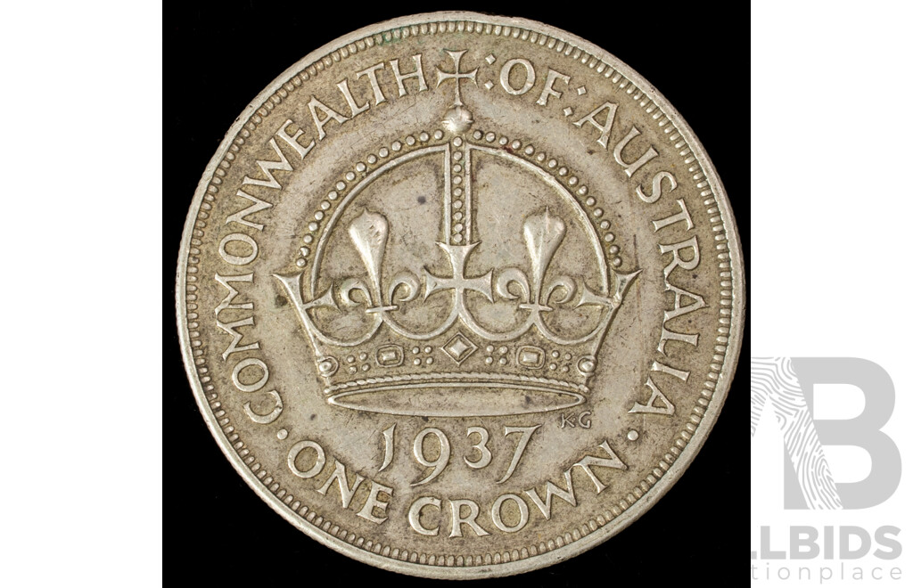 Australian 1937 KGVI Silver Crown .925