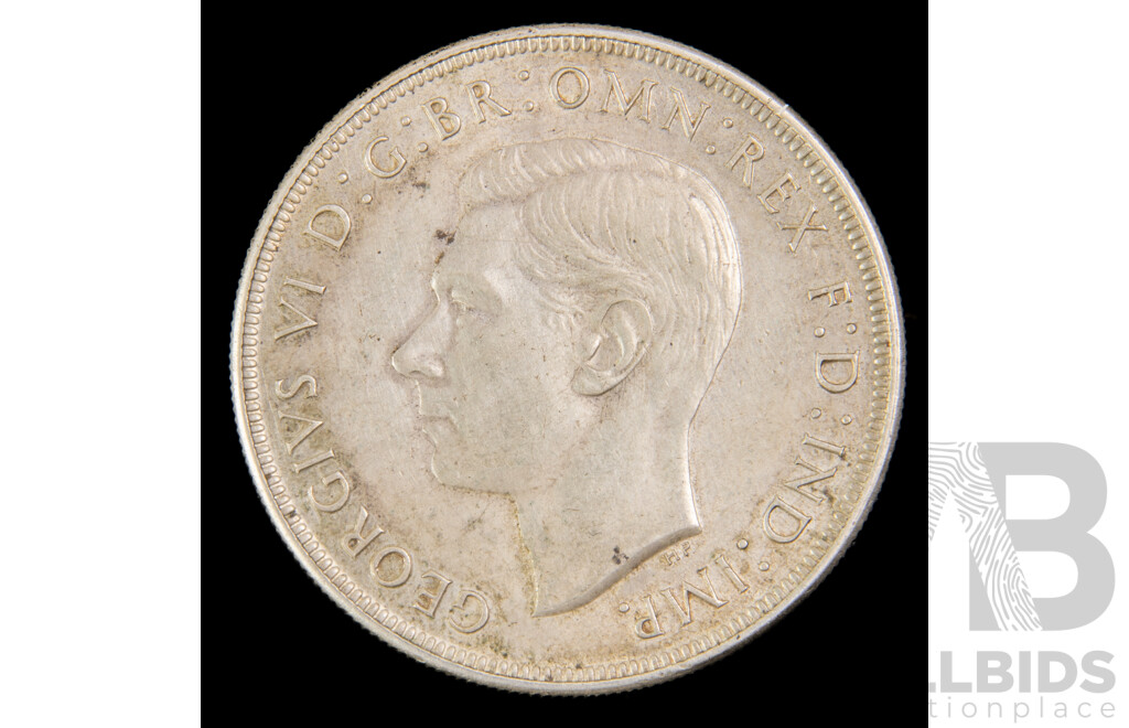 Australian 1937 Silver KGVI One Crown .925
