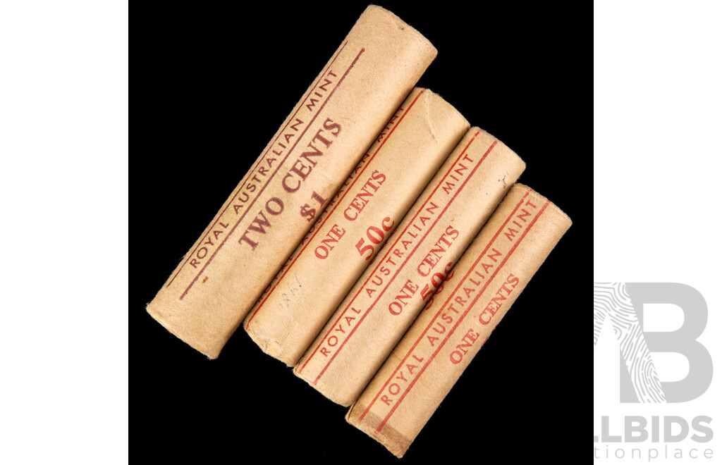 Australian RAM 1982 Two Cent Coin Roll with One Cent Rolls 1974, Two 1981