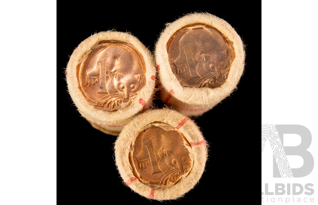 Australian RAM 1982 Two Cent Coin Roll with One Cent Rolls 1974, Two 1981