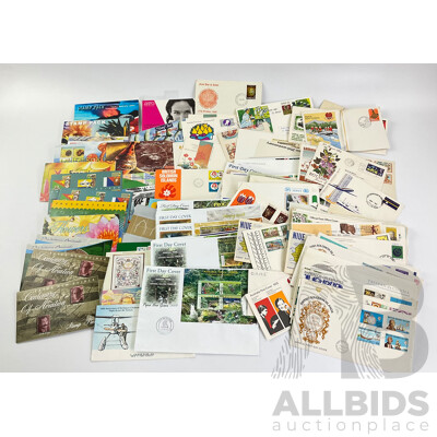 Collection of Pacific 1960's-2000's Stamp Packs and First Day Covers Including Papua New Guinea, British Solomon Islands, Niue, Norfolk Islands, Samoa, Aitutaki, Australia