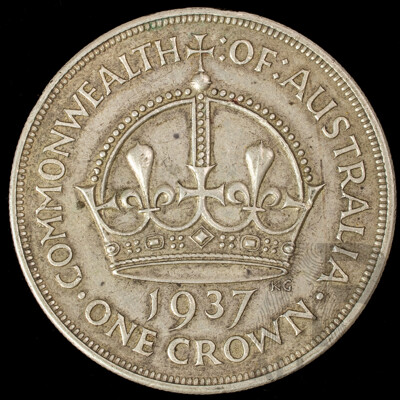 Australian 1937 KGVI Silver Crown .925