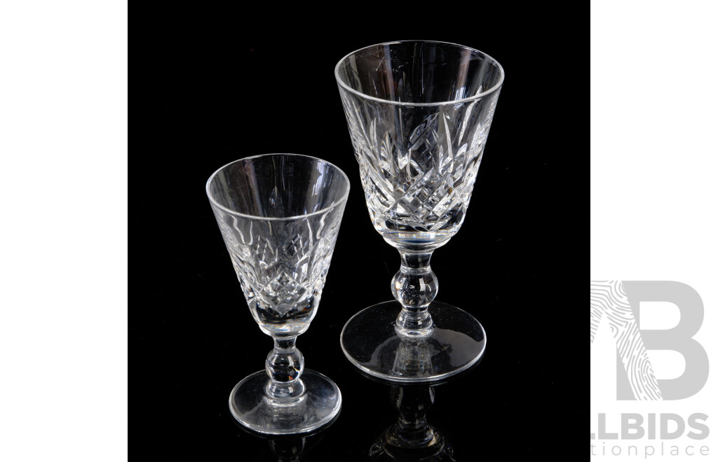 Two Sets Six Stuart Crystal Glengarry Cambridge Stemware Comprising Sherry Glasses & Liqueur Glasses