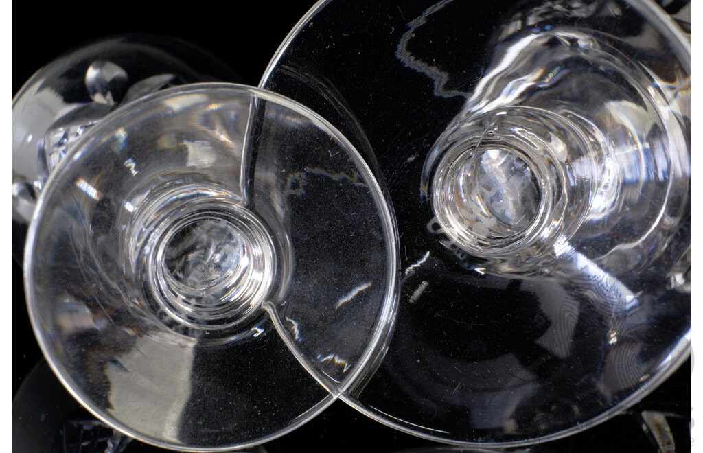 Two Sets Six Stuart Crystal Glengarry Cambridge Stemware Comprising Sherry Glasses & Liqueur Glasses