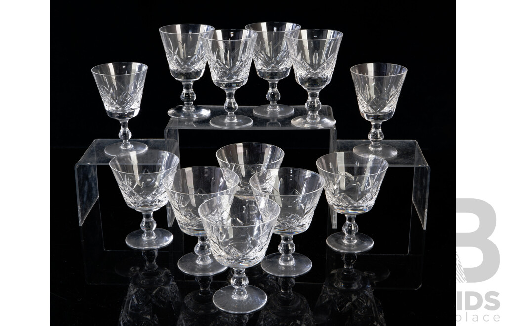 Two Sets Six Stuart Crystal Glengarry Cambridge  Stemware Comprising Coupes and Wine Glasses