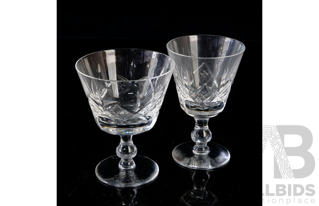 Two Sets Six Stuart Crystal Glengarry Cambridge  Stemware Comprising Coupes and Wine Glasses