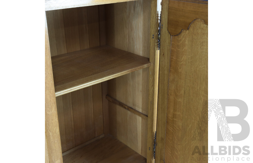 French Style Oak Two Piece Sideboard