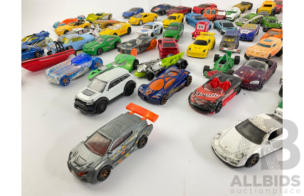 Collection of Diecast Cars Including Matchbox and Hot Wheels