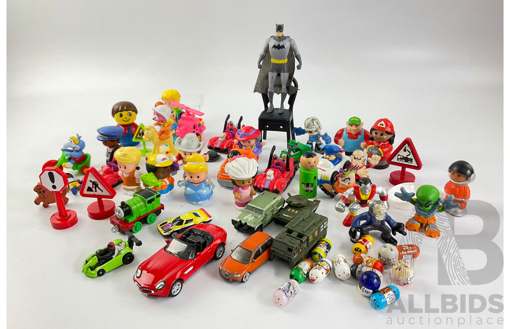 Collection of Display Figures and Diecast Vehicles Including Muppet Babies and Batman