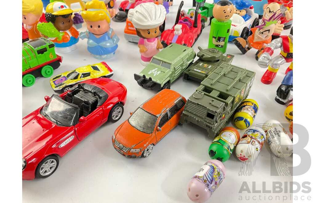 Collection of Display Figures and Diecast Vehicles Including Muppet Babies and Batman