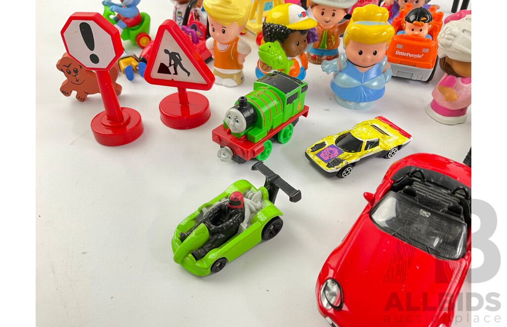 Collection of Display Figures and Diecast Vehicles Including Muppet Babies and Batman