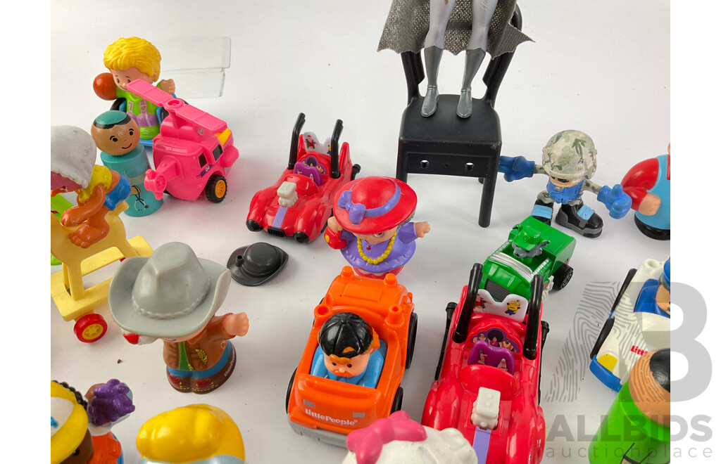 Collection of Display Figures and Diecast Vehicles Including Muppet Babies and Batman