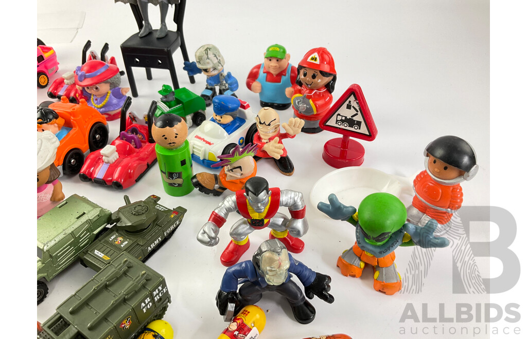 Collection of Display Figures and Diecast Vehicles Including Muppet Babies and Batman