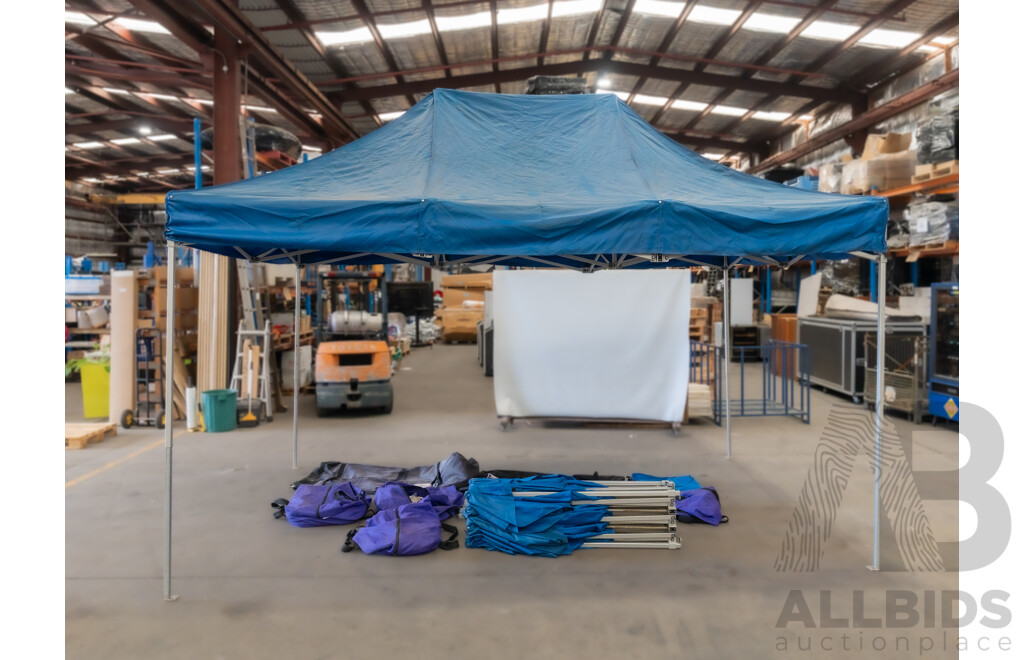 4.5m X 3.0m Quikshade Portable Pop Up Gazebo PRO -  Lot of Two